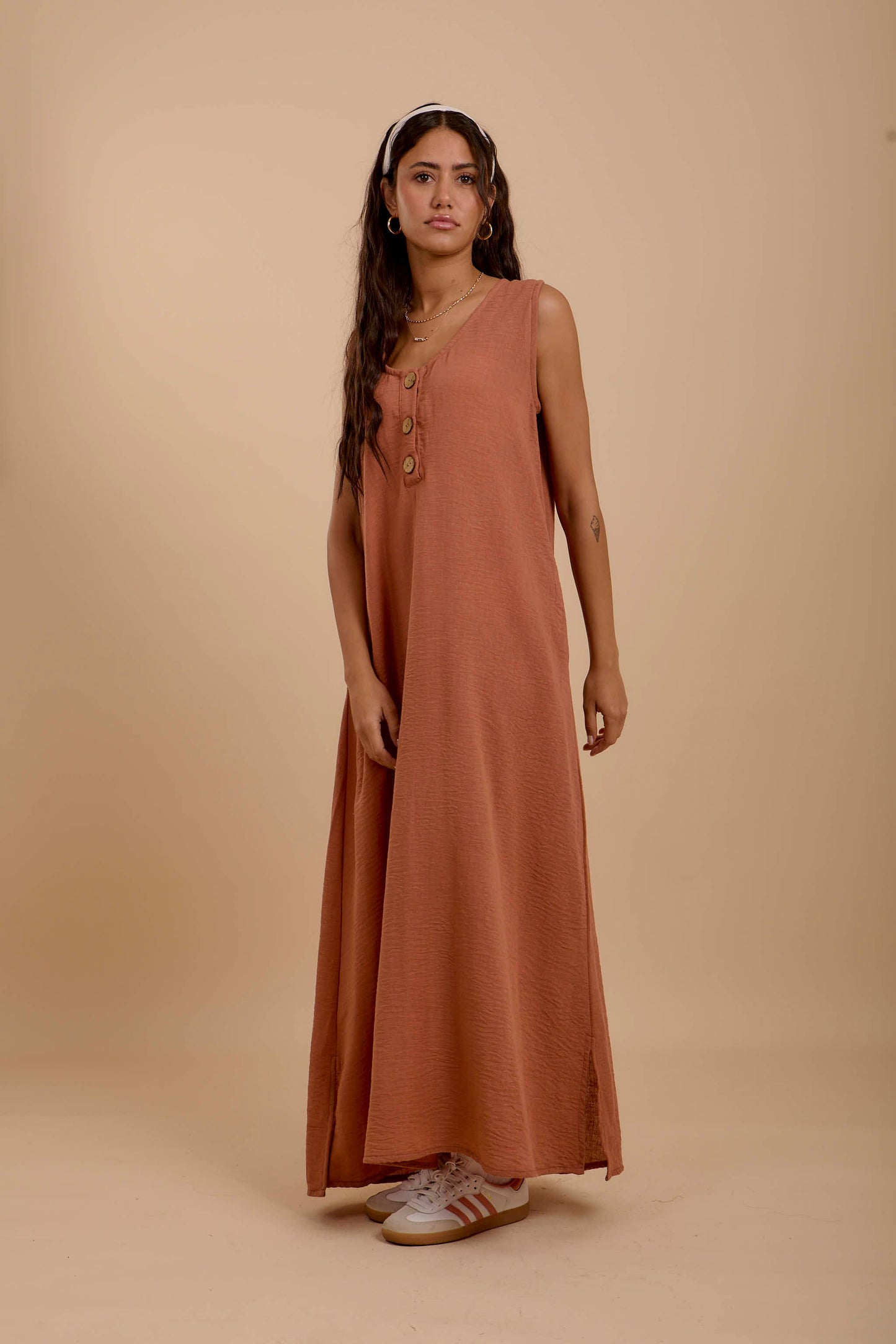 Sleeveless Brown Dress