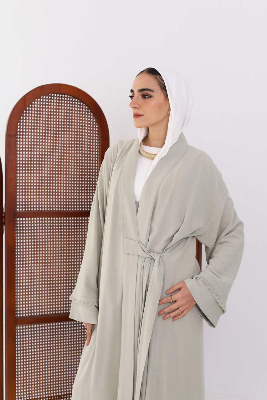 Wrapped Linen Dress In Mint
