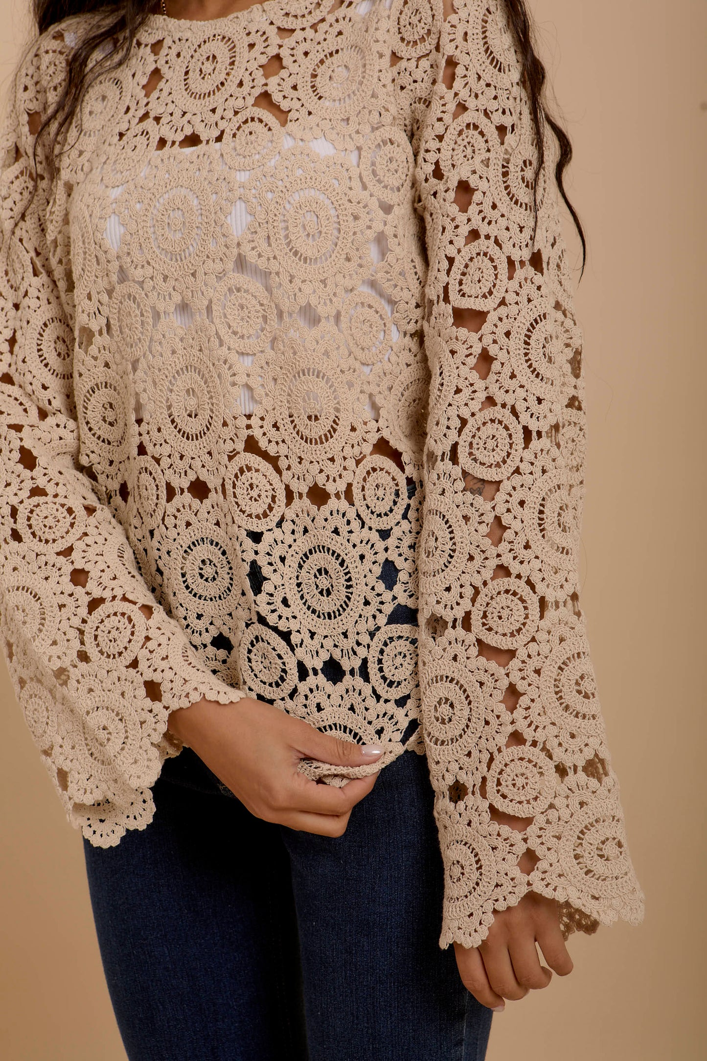Long sleeve Crochet Top