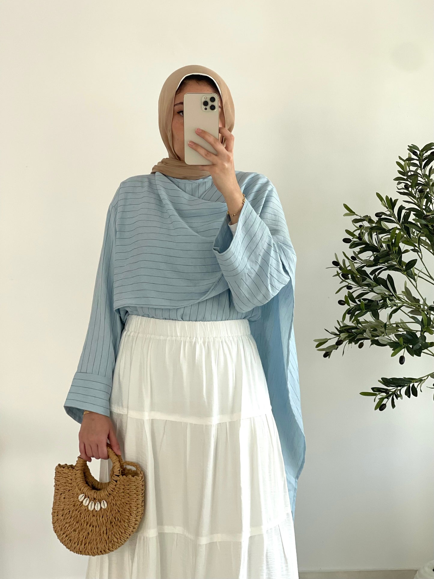Luna Blouse in baby blue