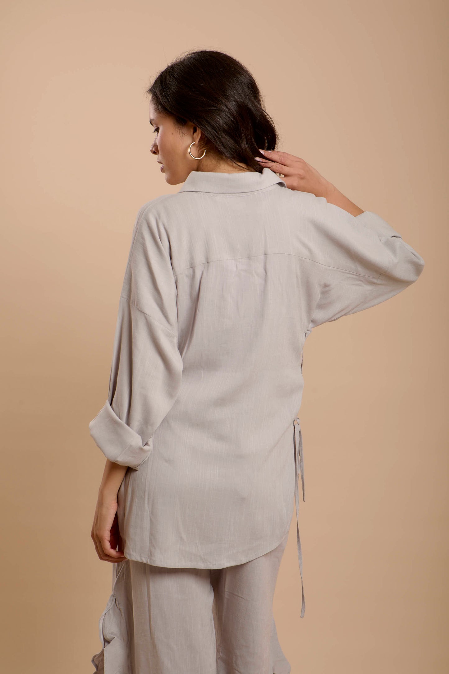 Grey Side sinching Shirt