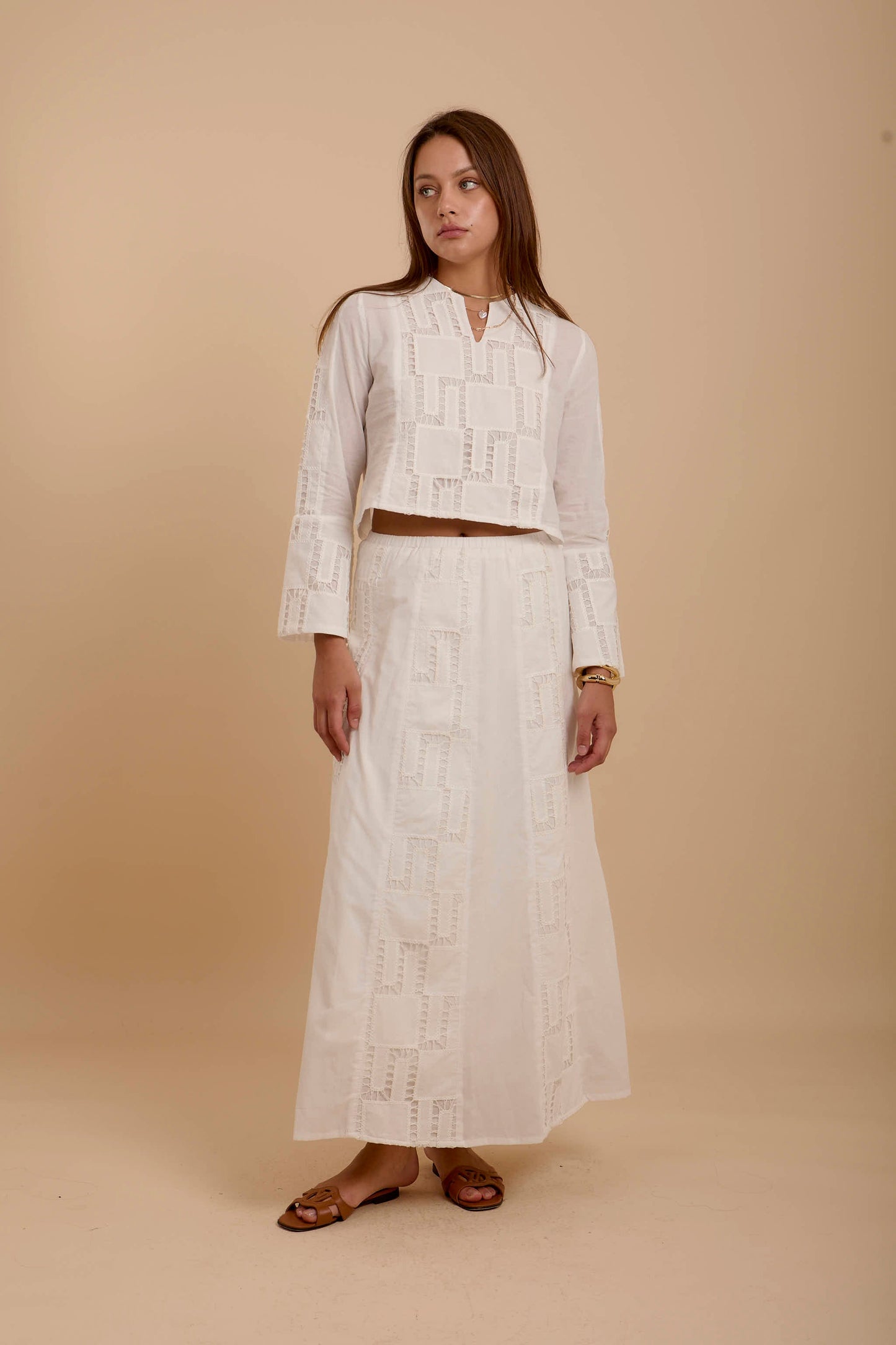 Embro squares White Skirt