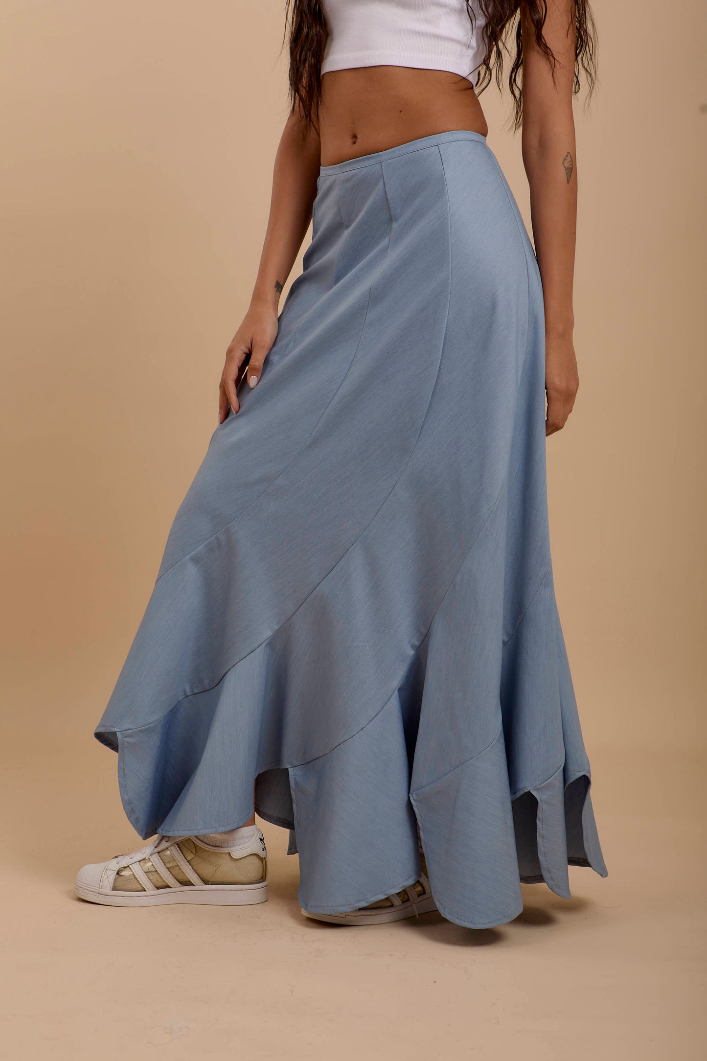 Waves soft Denim Skirt