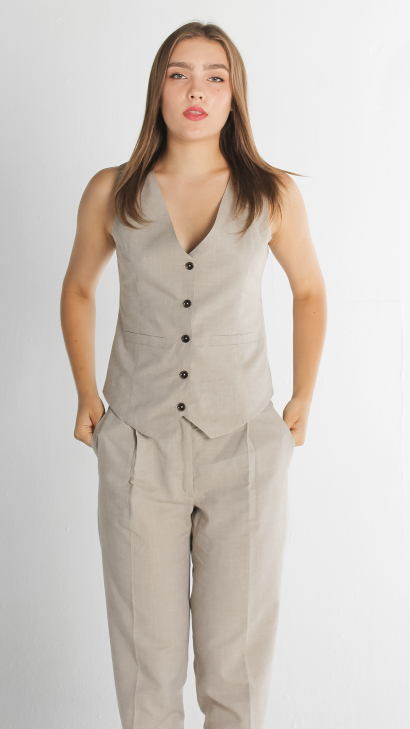 Linen Pants (Beige)