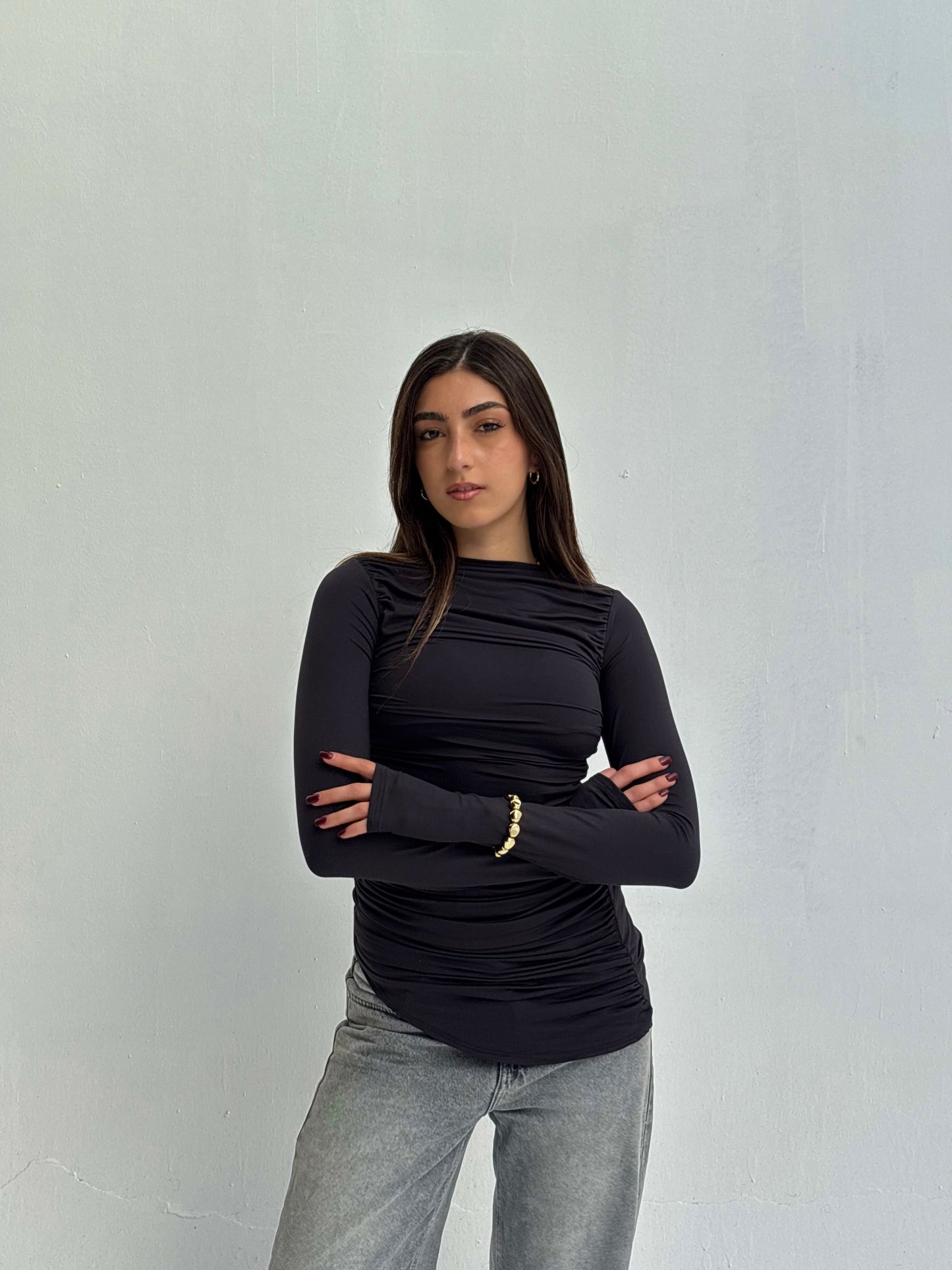 Contour Drape Top - Black