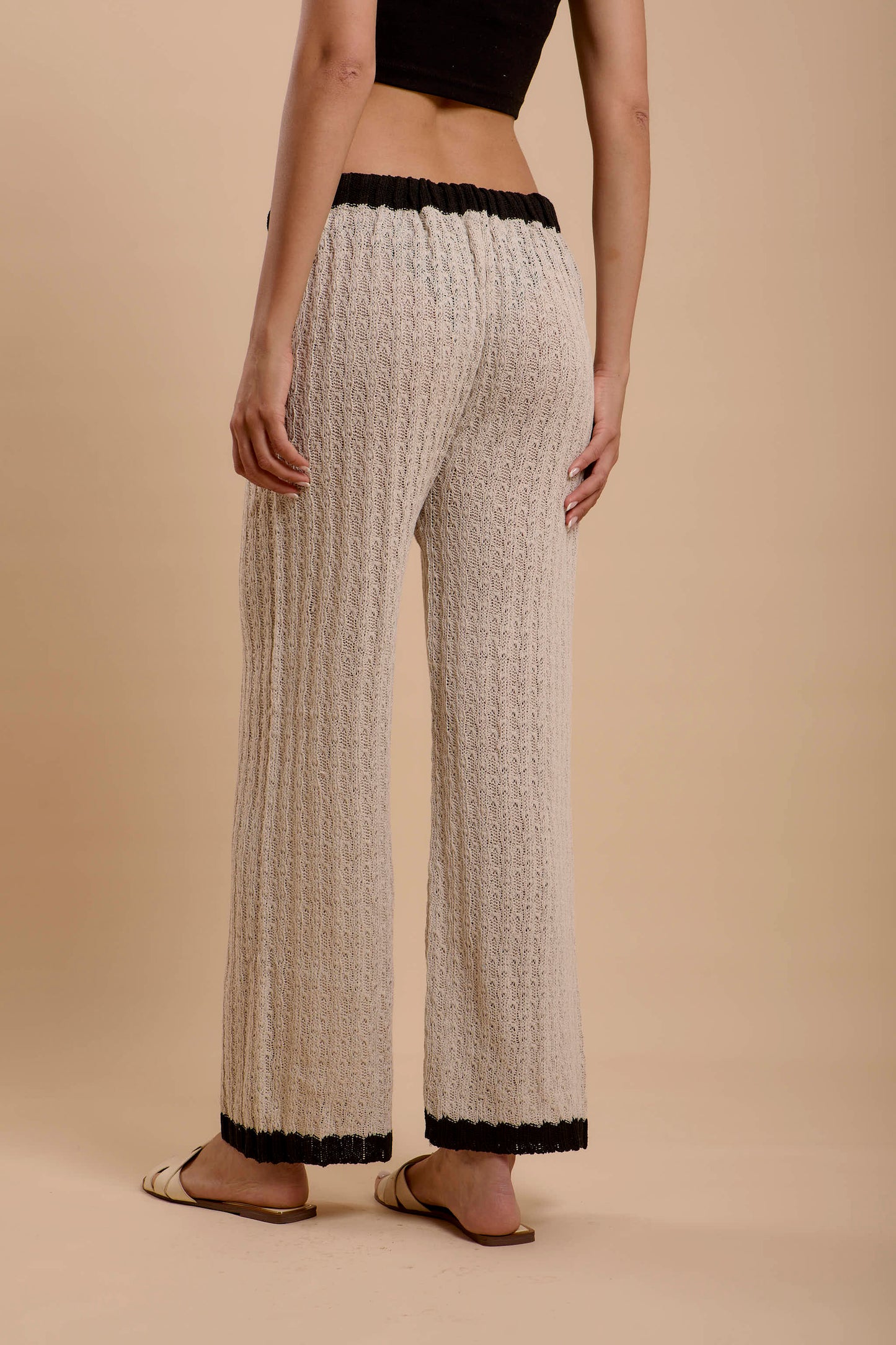Crochet pants Offwhite & Black