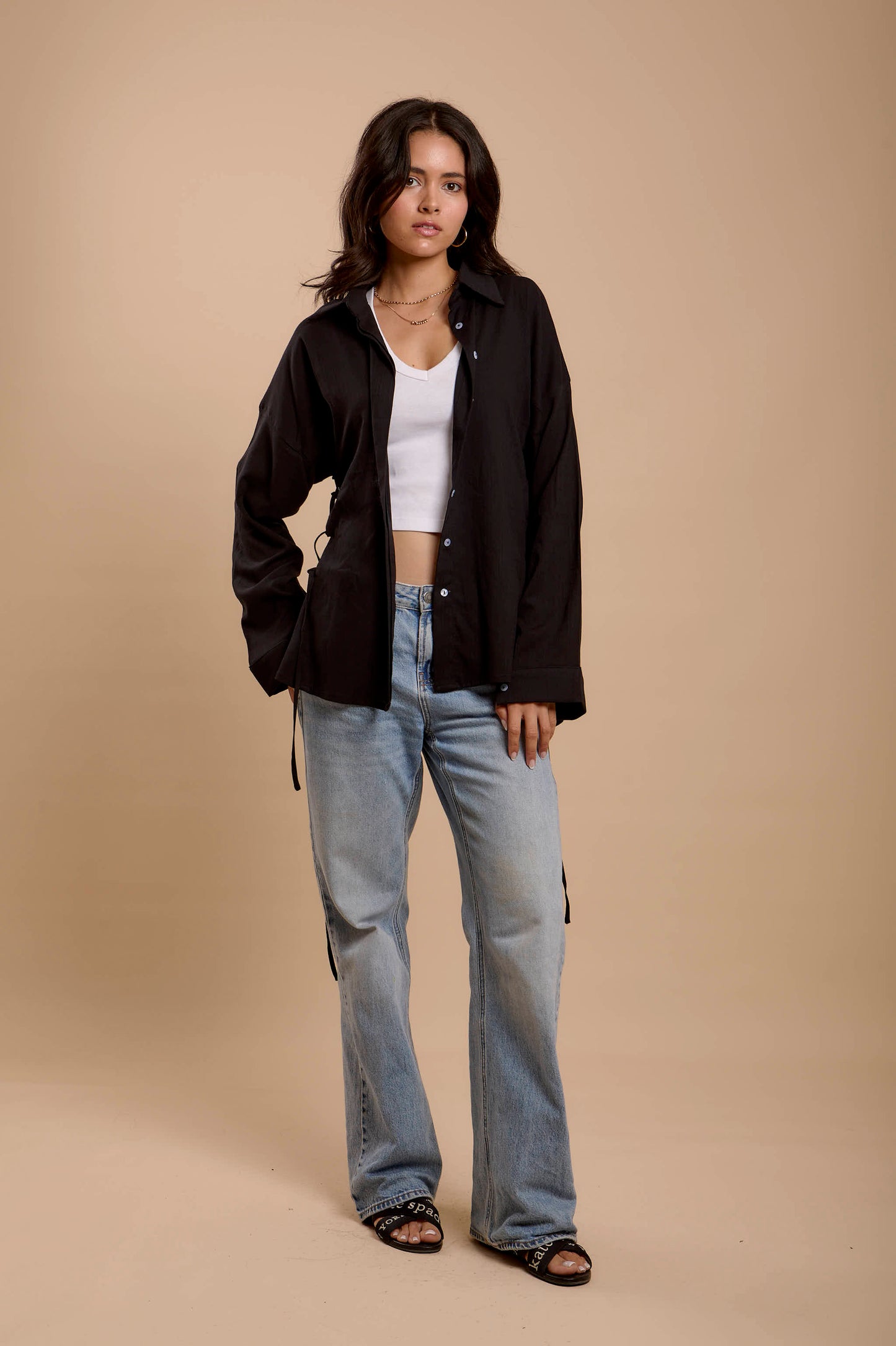 Black Side sinching Shirt