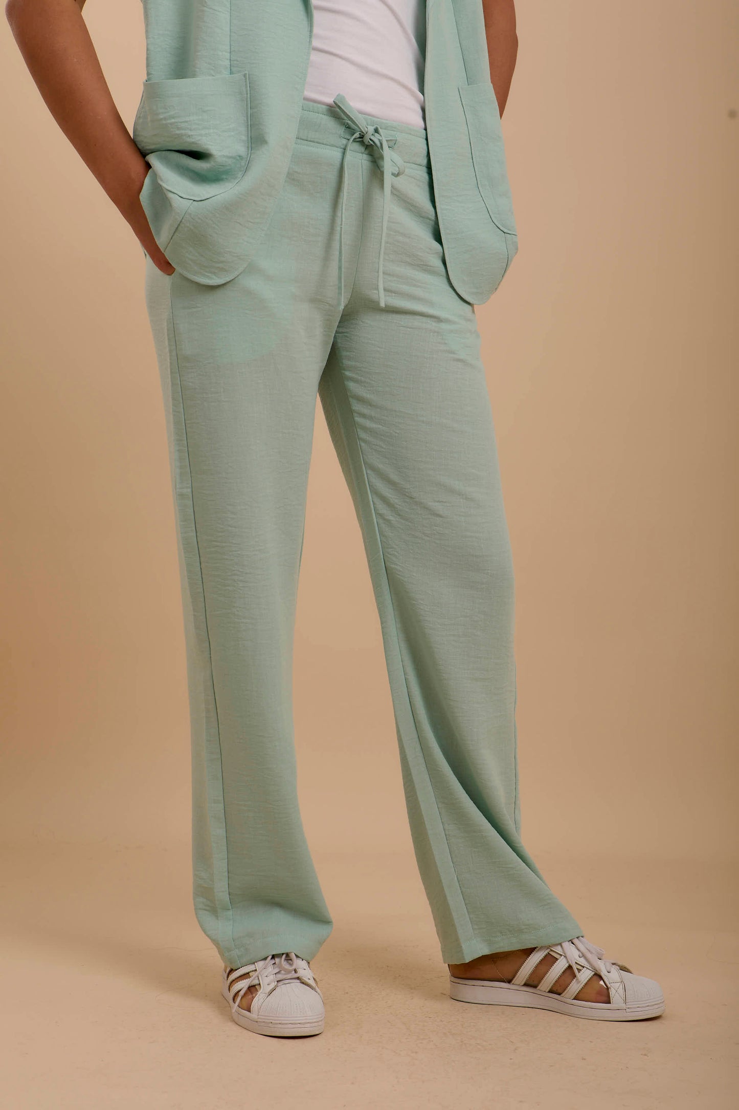 Mint Linen Loose pants