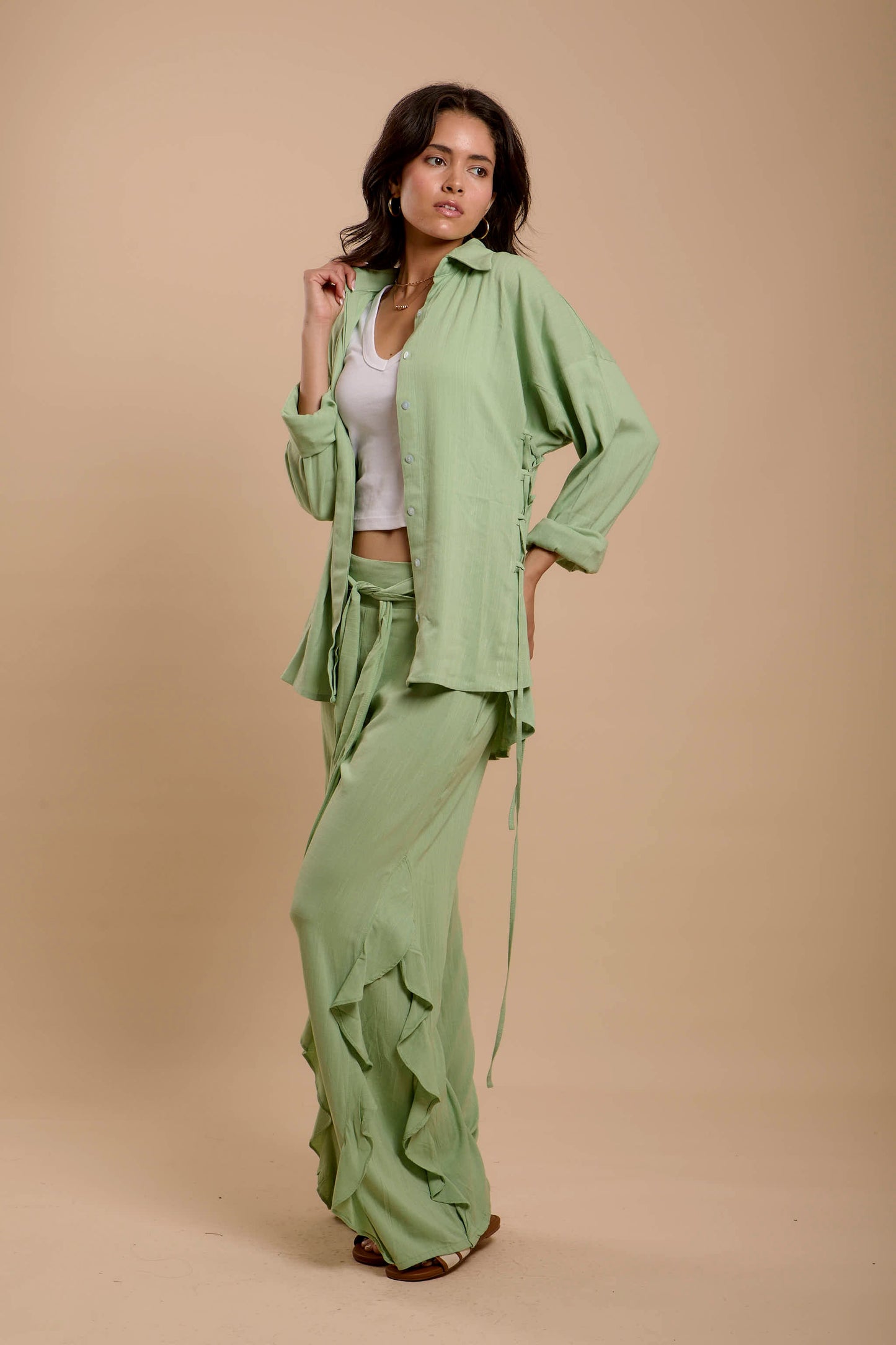 Mint Side sinching Shirt