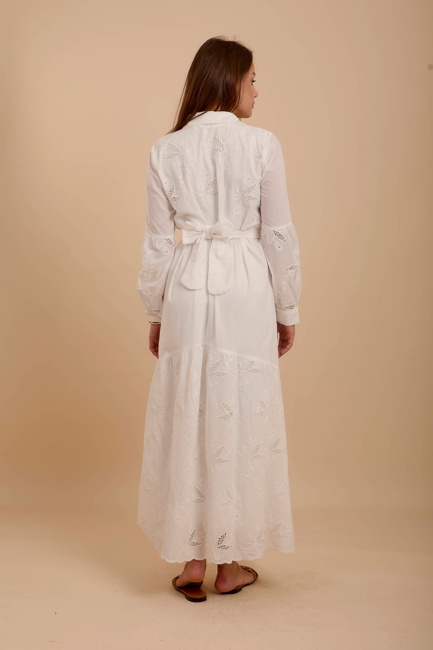 Embroidered white summer dress