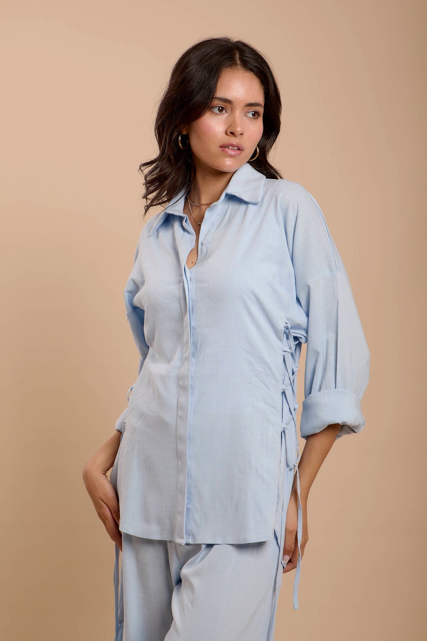 Blue Side sinching Shirt