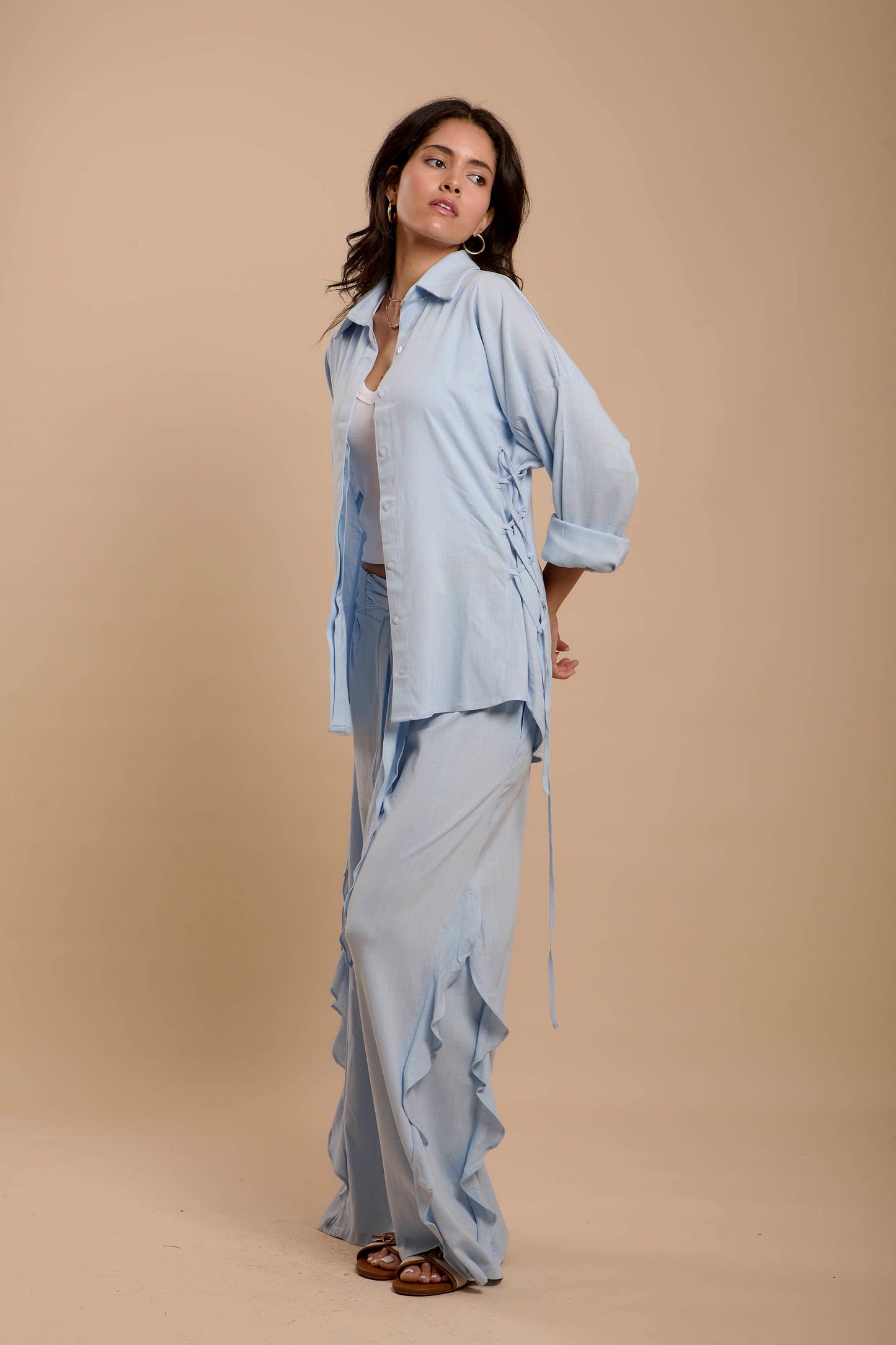 Blue Side sinching Shirt