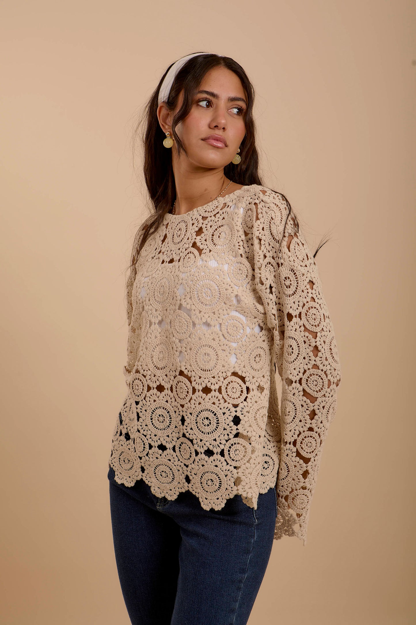Long sleeve Crochet Top
