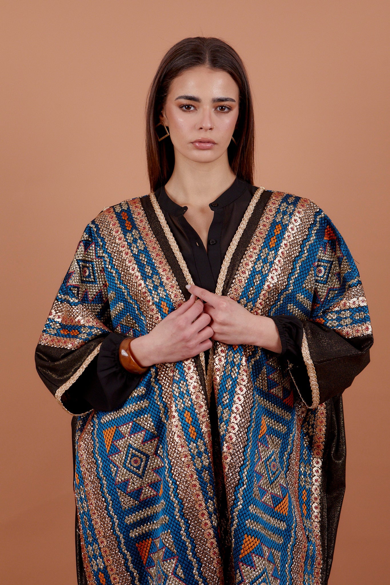 Tribal Blue & gold Kaftan