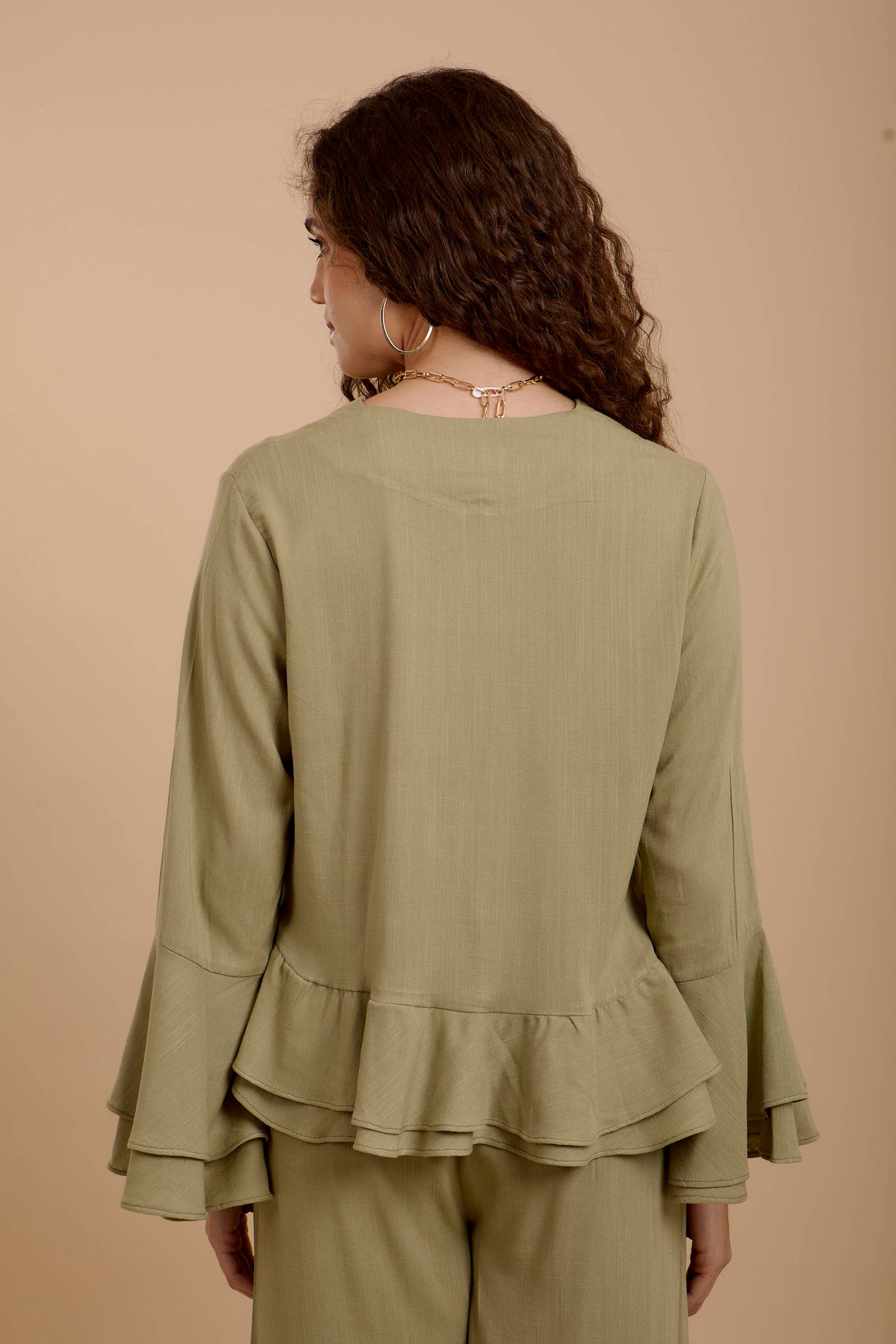 Olive Boho Long sleeve Top