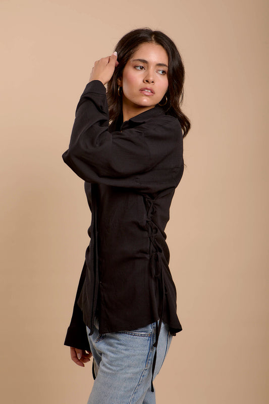 Black Side sinching Shirt