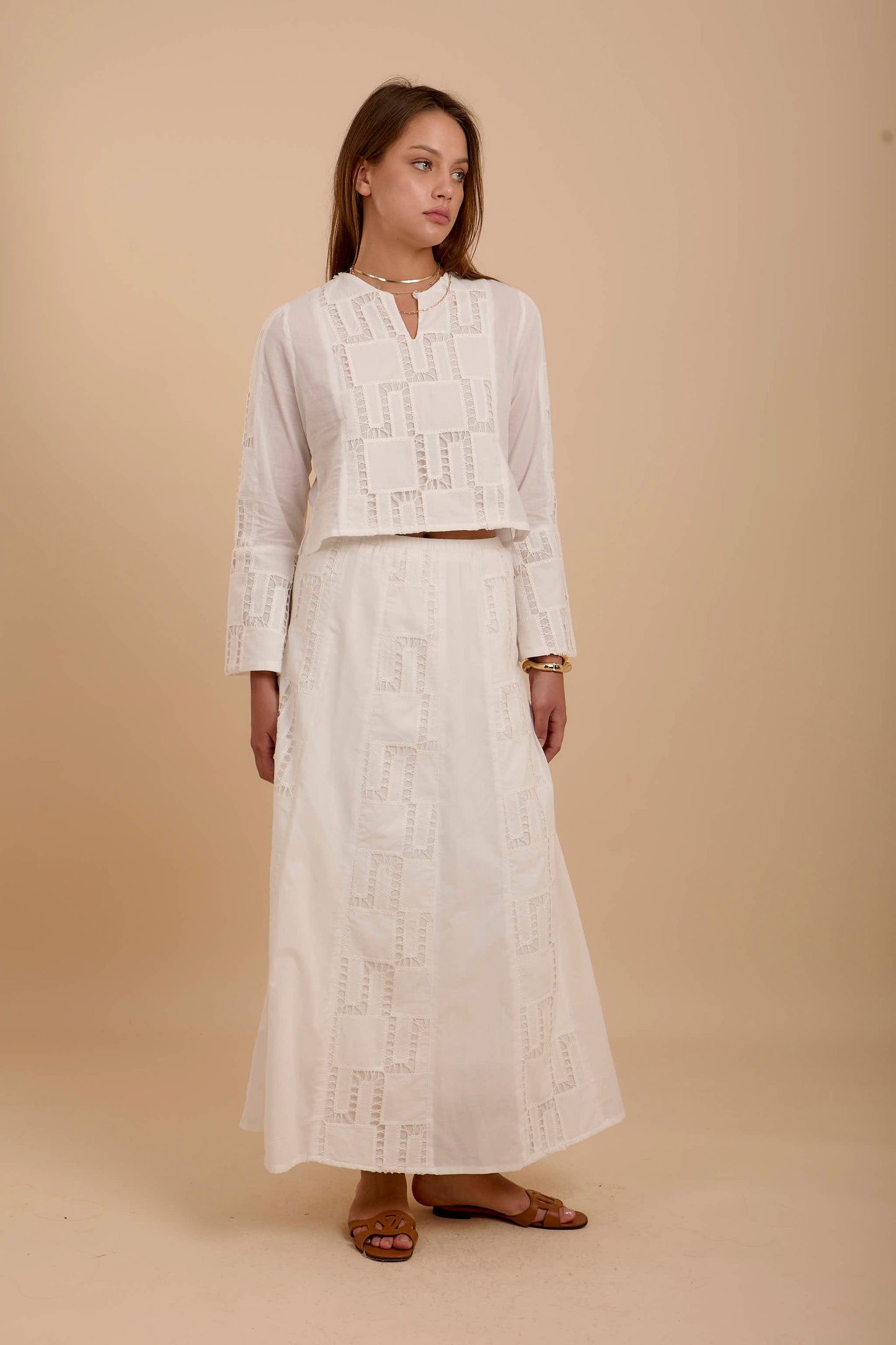 Embro squares White Skirt
