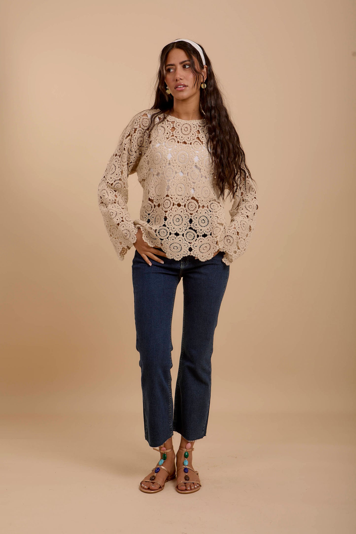 Long sleeve Crochet Top