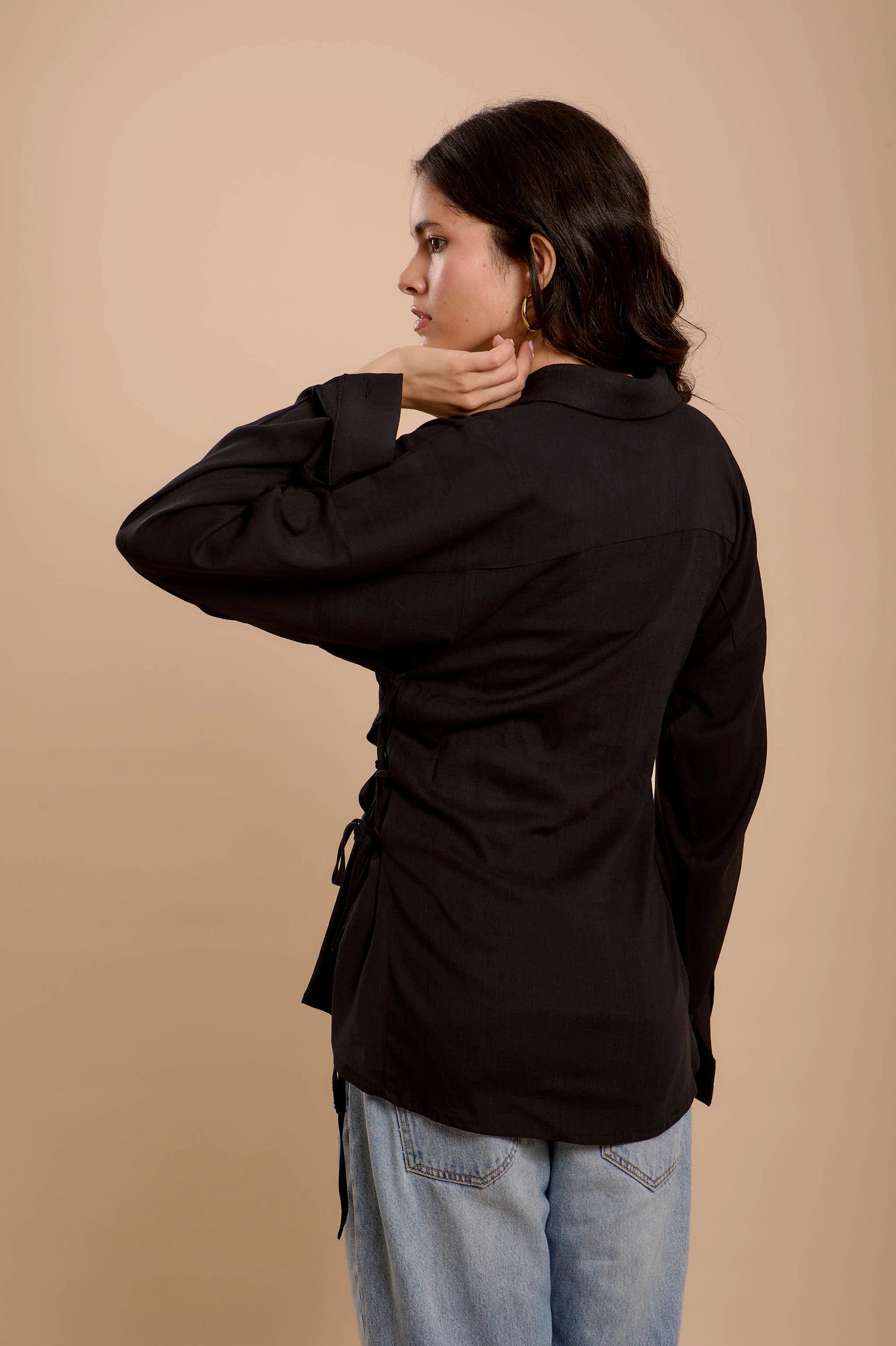 Black Side sinching Shirt