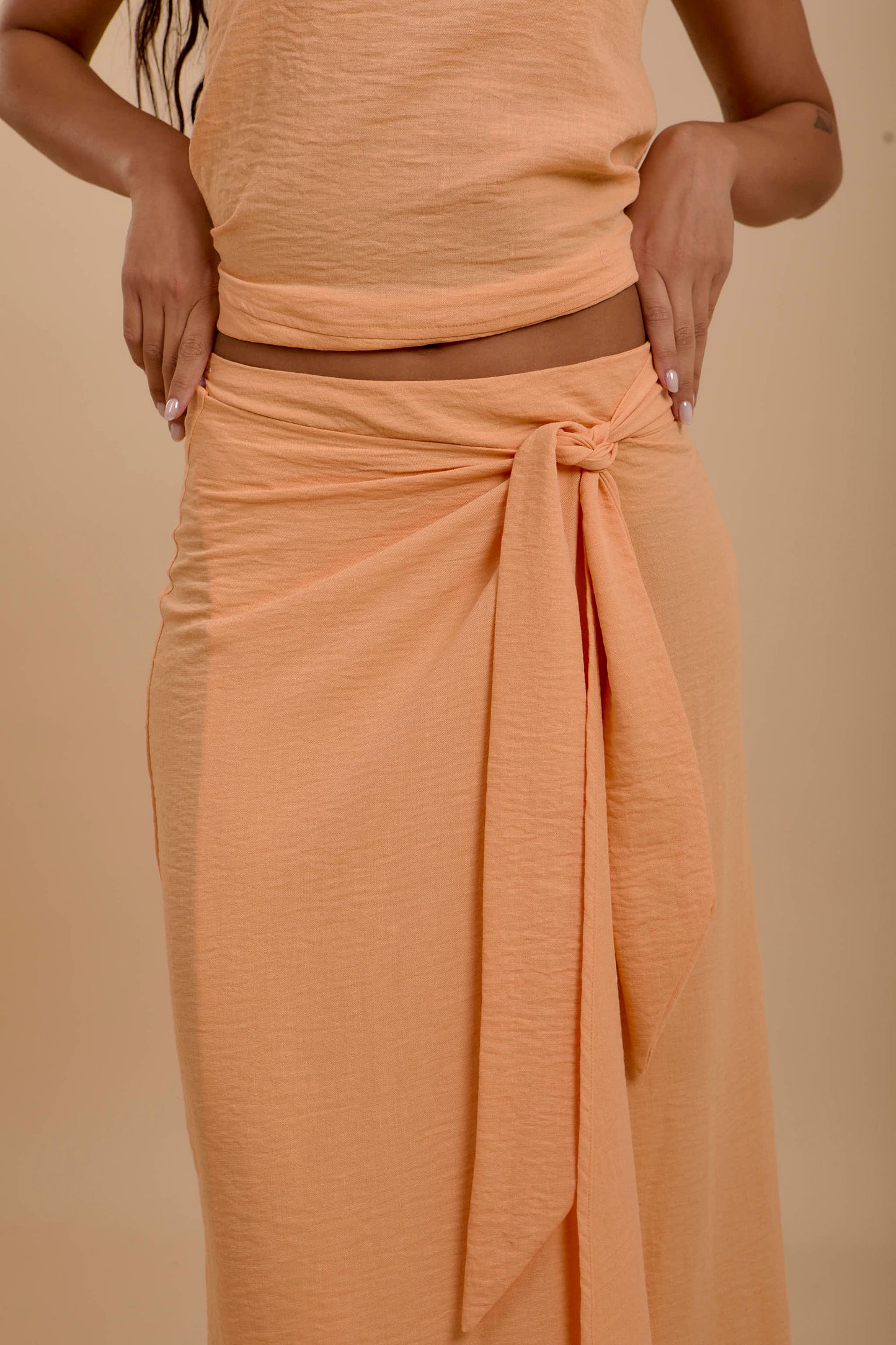 Orange Wrap skirt