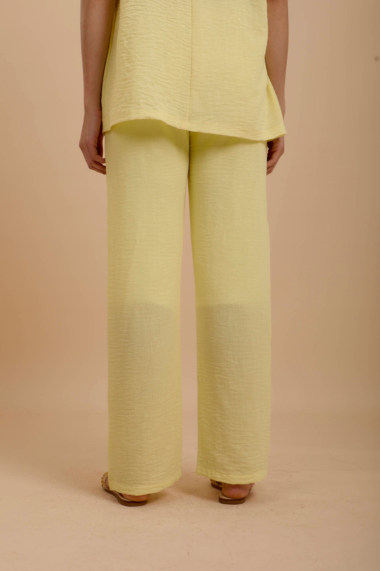 Yellow Linen Loose pants