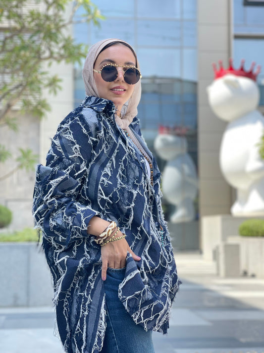 Oversized denim shirt