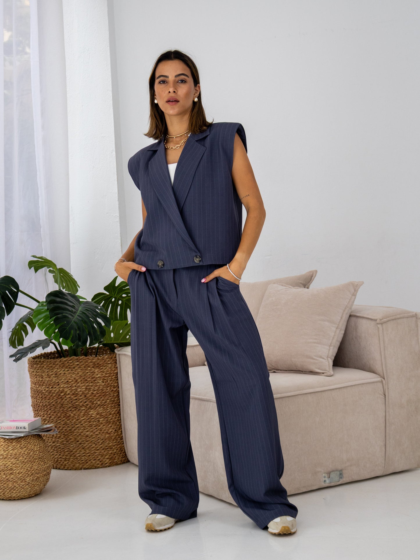 Sandbar Linen Set in Navy