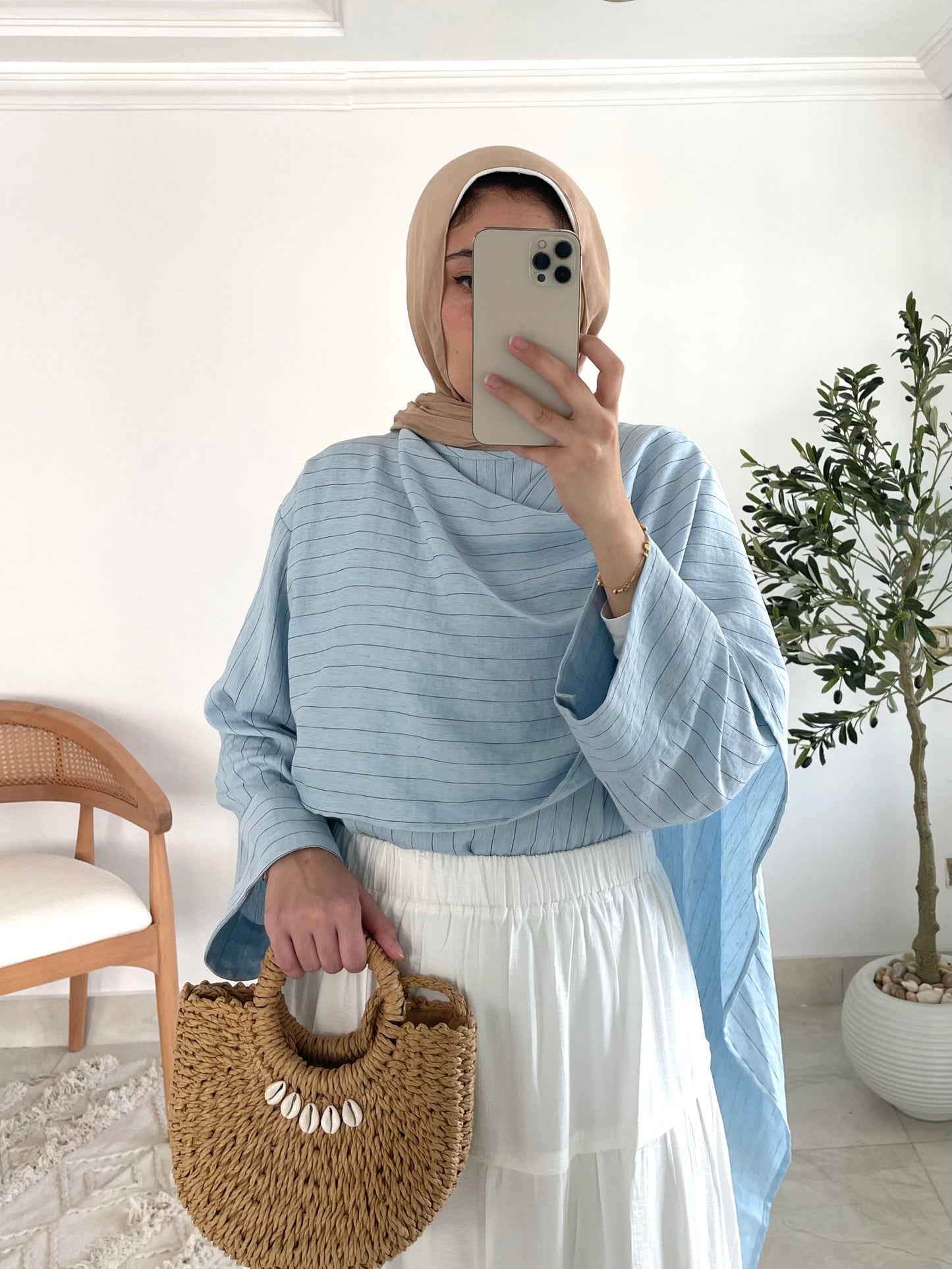 Luna Blouse in baby blue