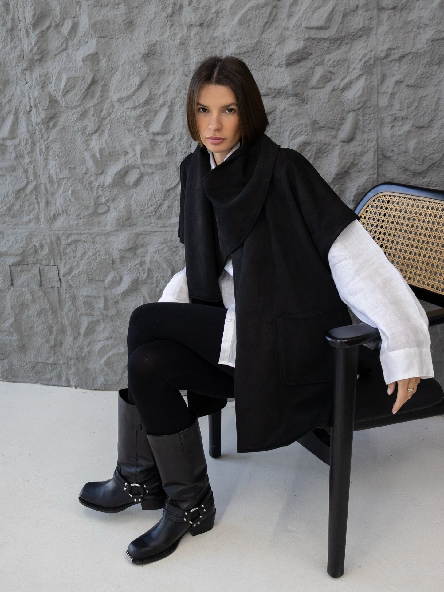 Cozy Shawl Jacket in Black