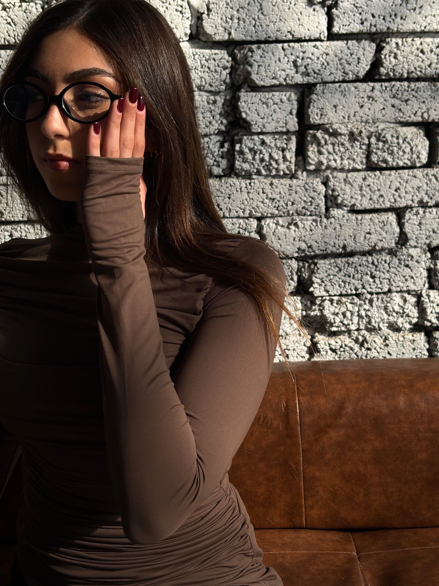 Contour Drape Top - Brown