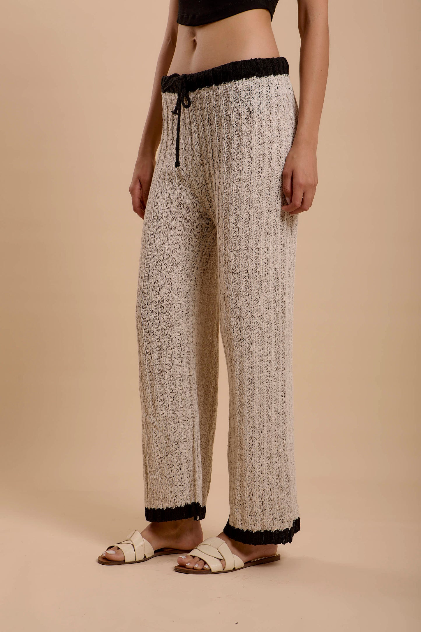 Crochet pants Offwhite & Black