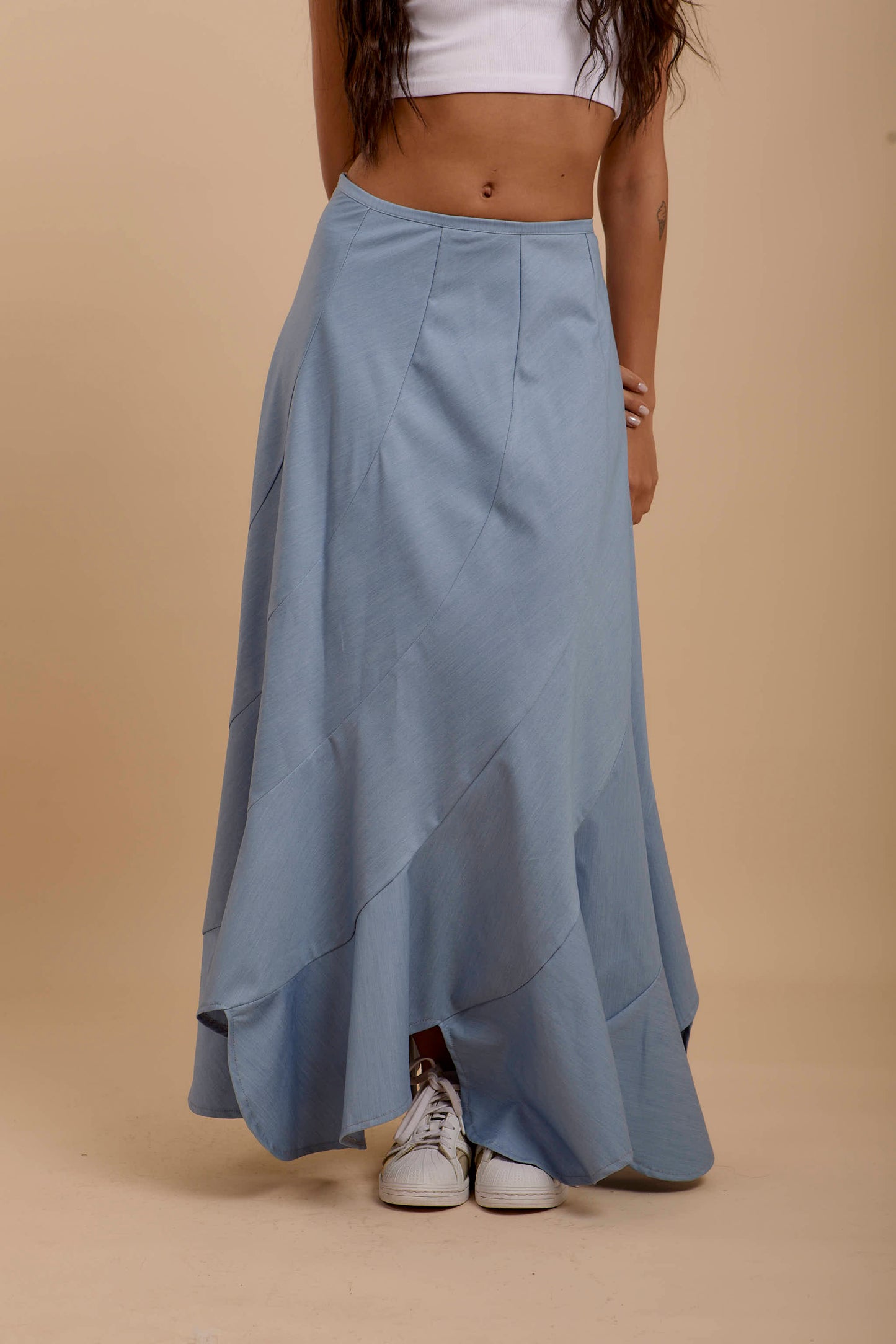 Waves soft Denim Skirt