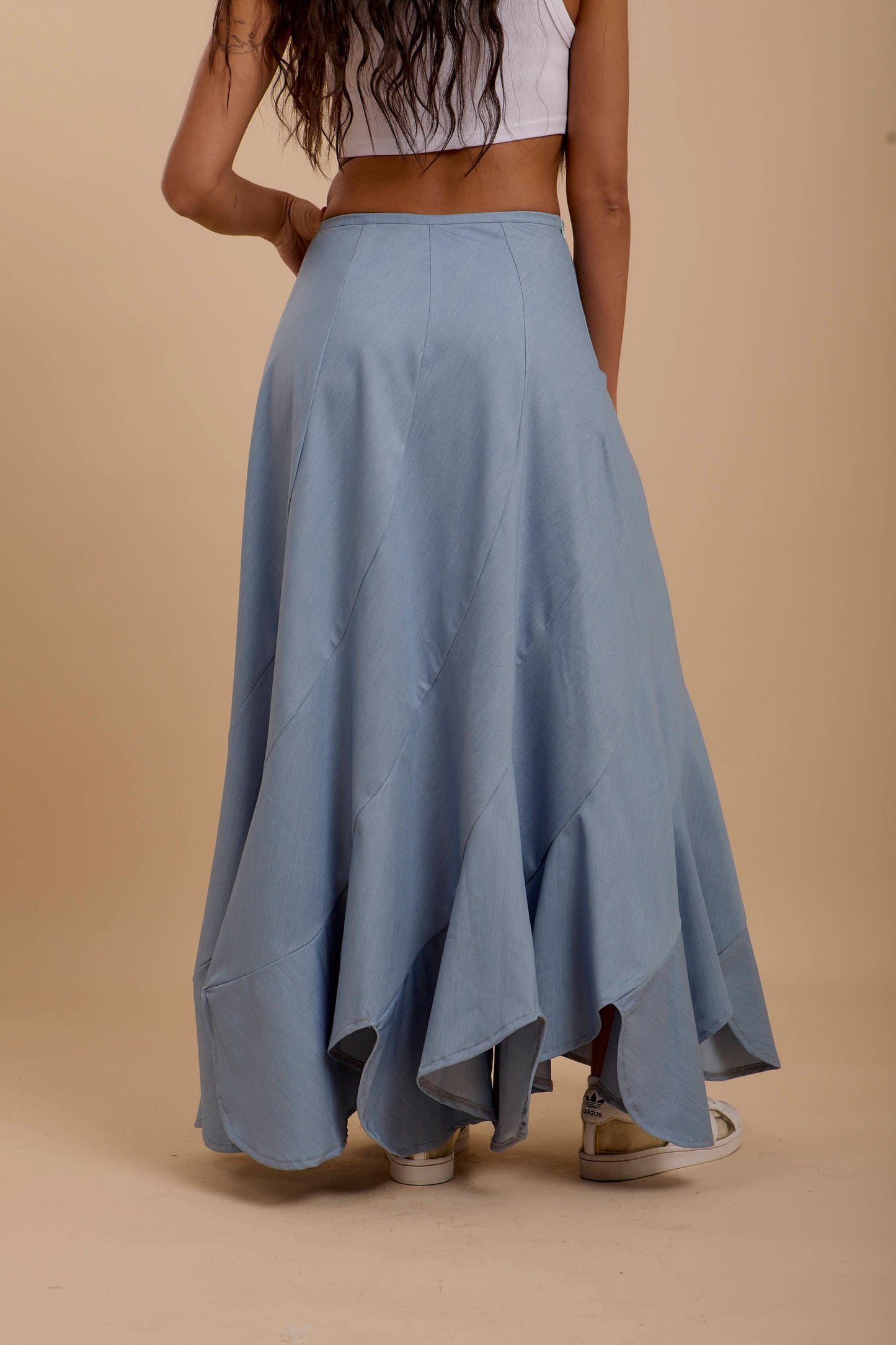 Waves soft Denim Skirt