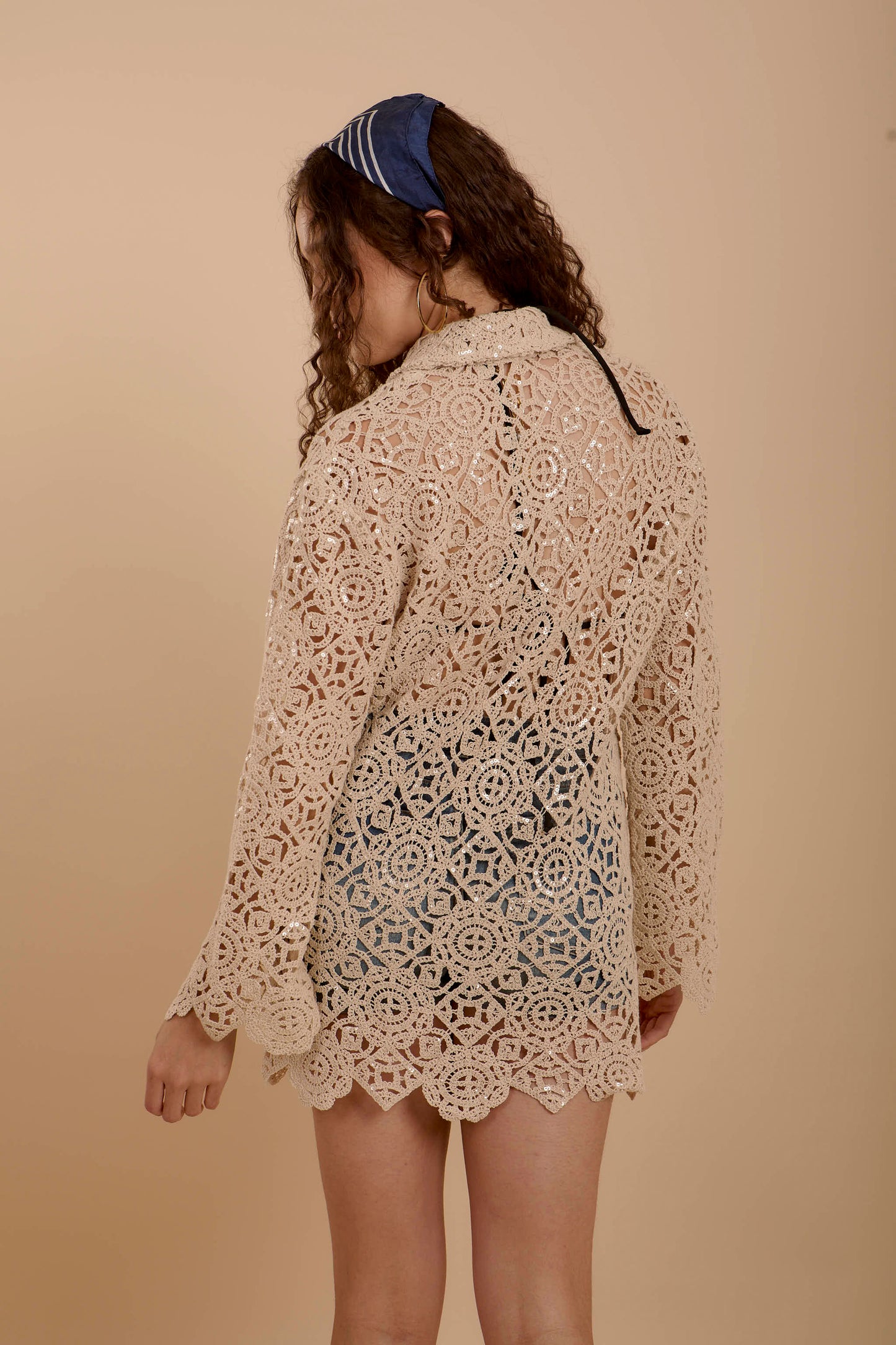 Long Sleeve crochet shirt/Cover-up
