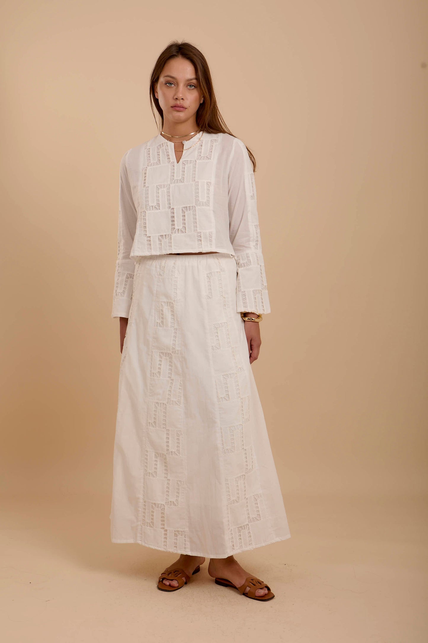 Embro squares White Skirt