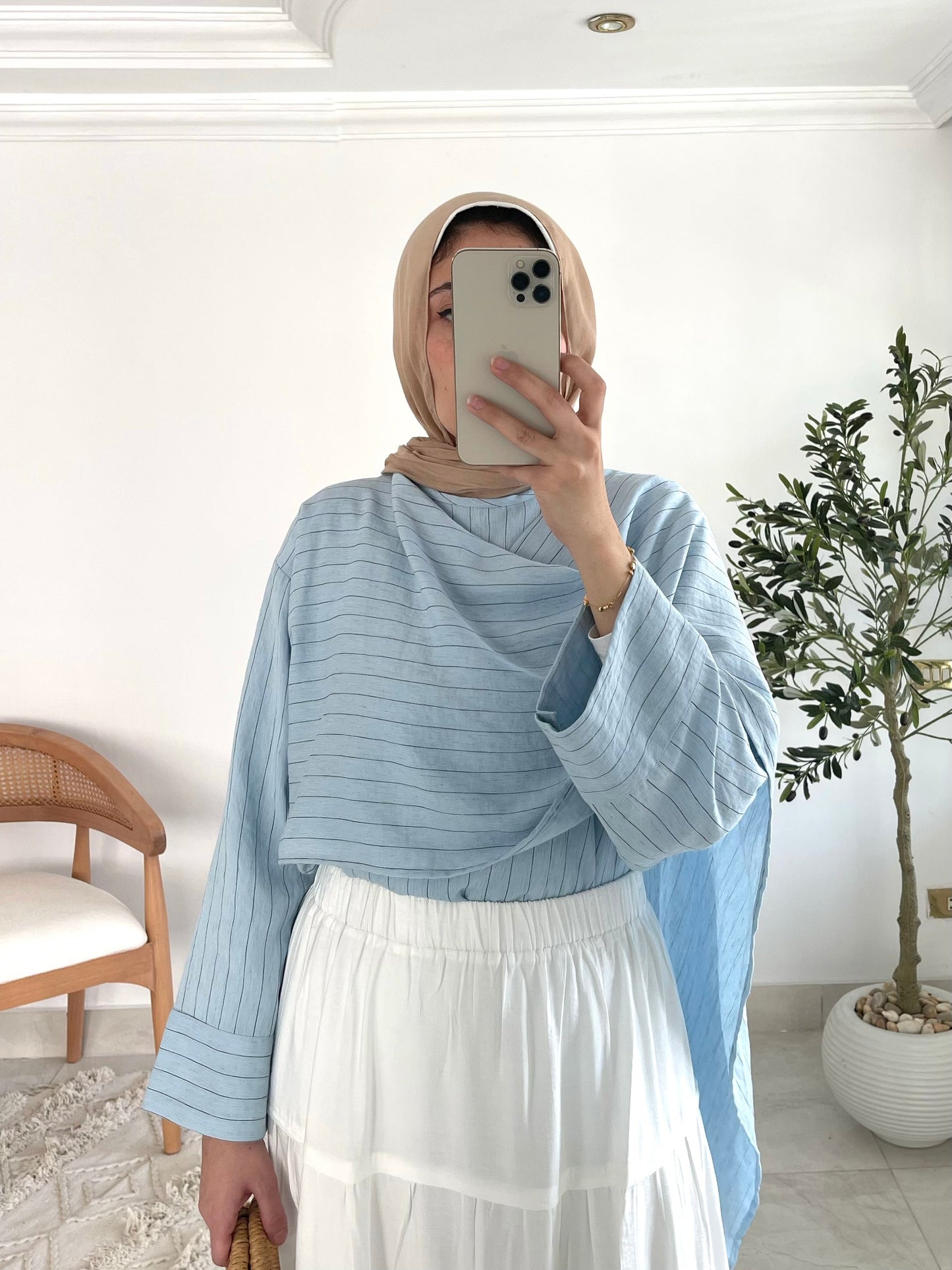 Luna Blouse in baby blue