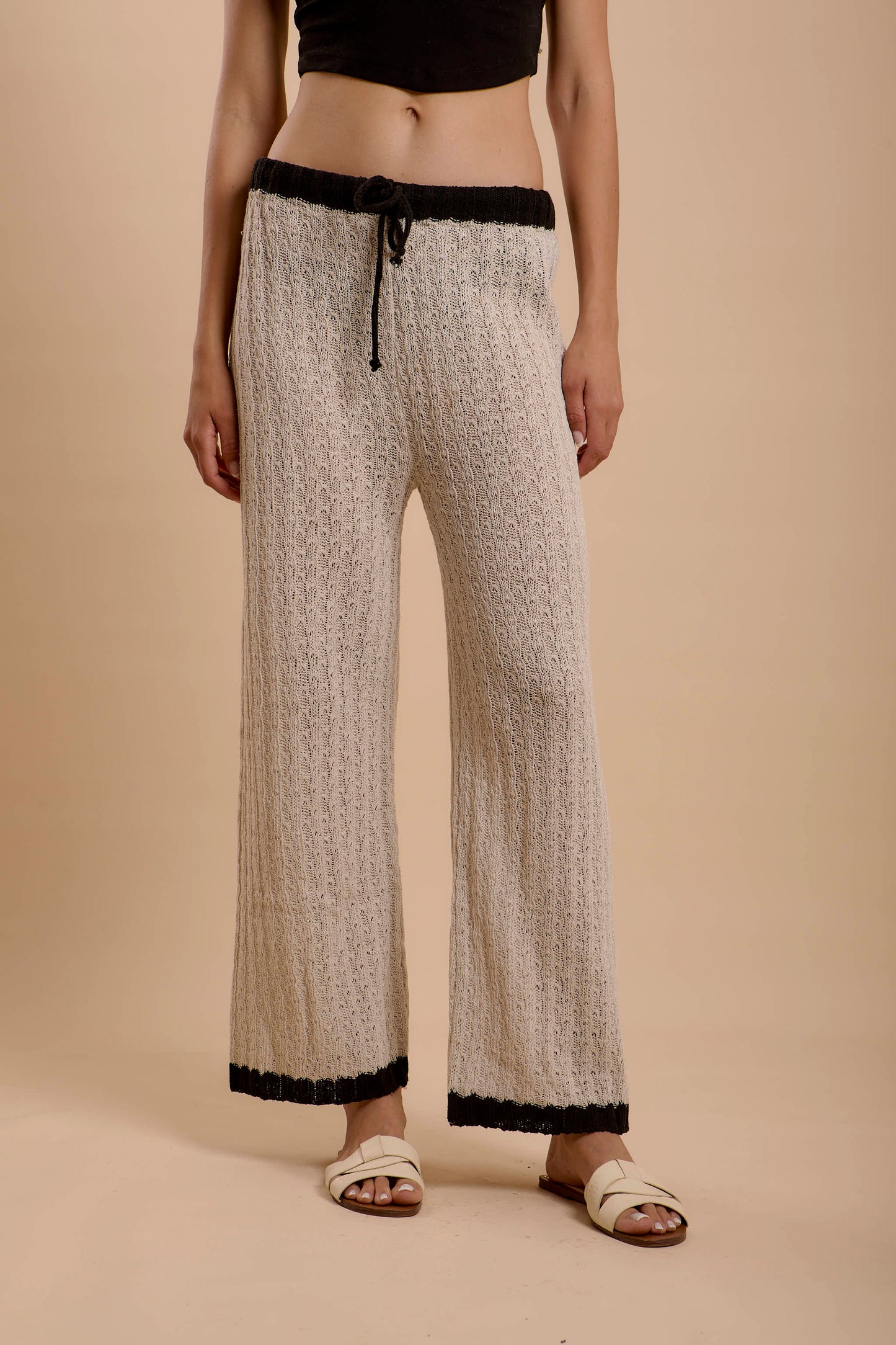 Crochet pants Offwhite & Black