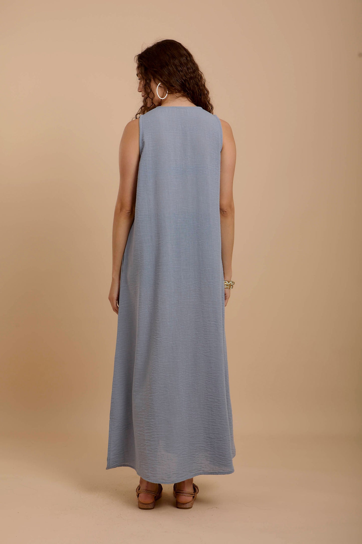Sleeveless Blue Dress