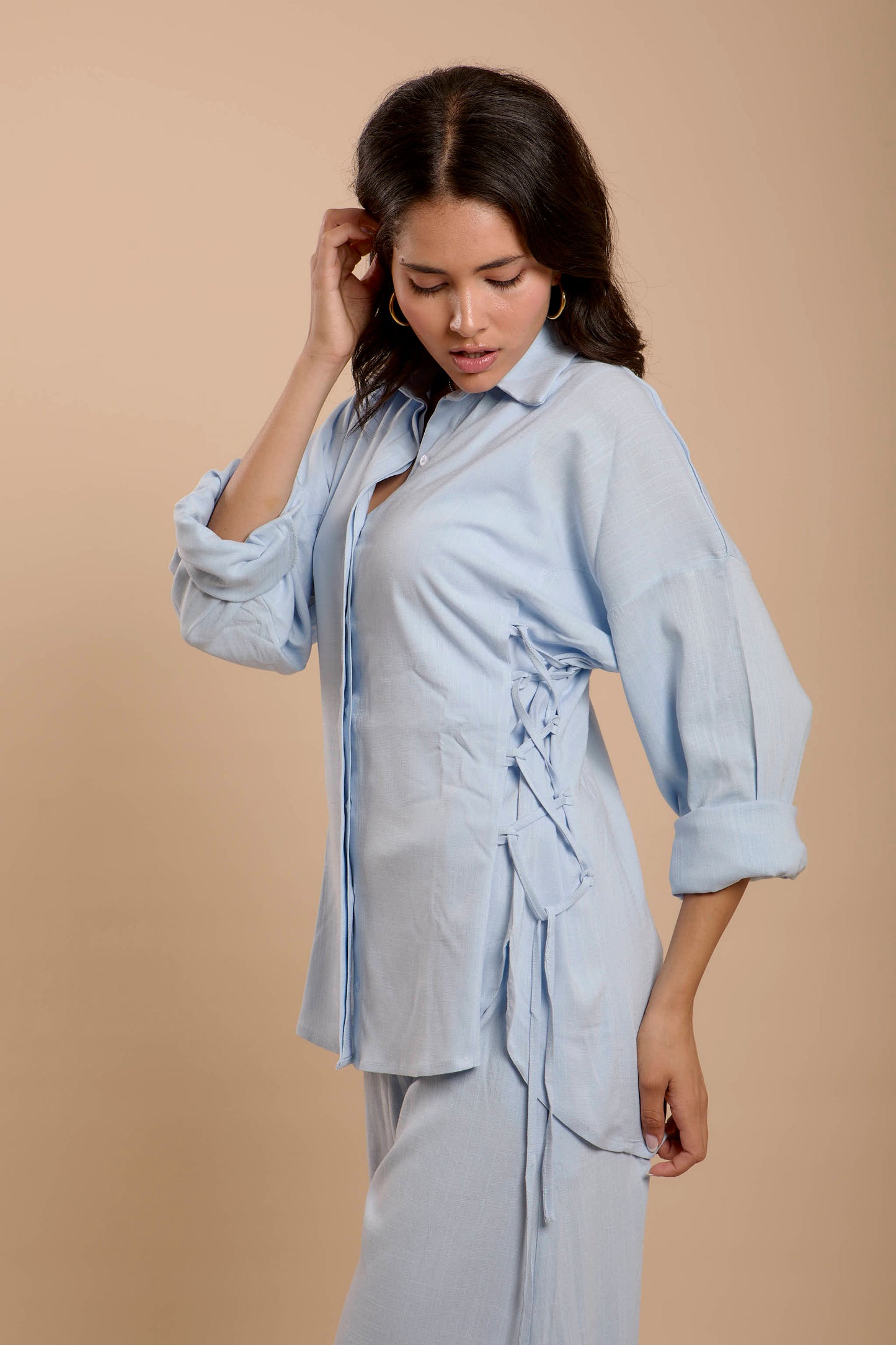 Blue Side sinching Shirt