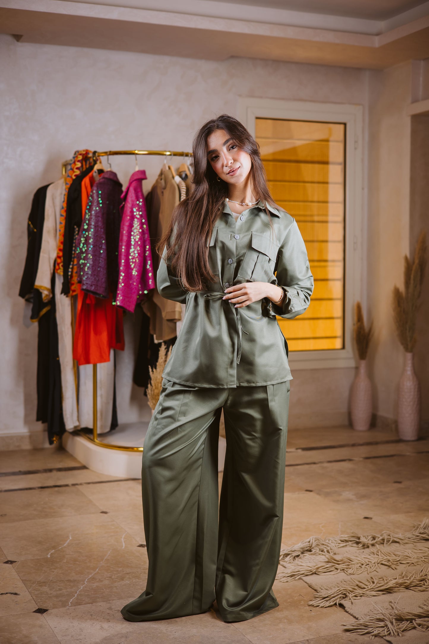 Lana set in olive