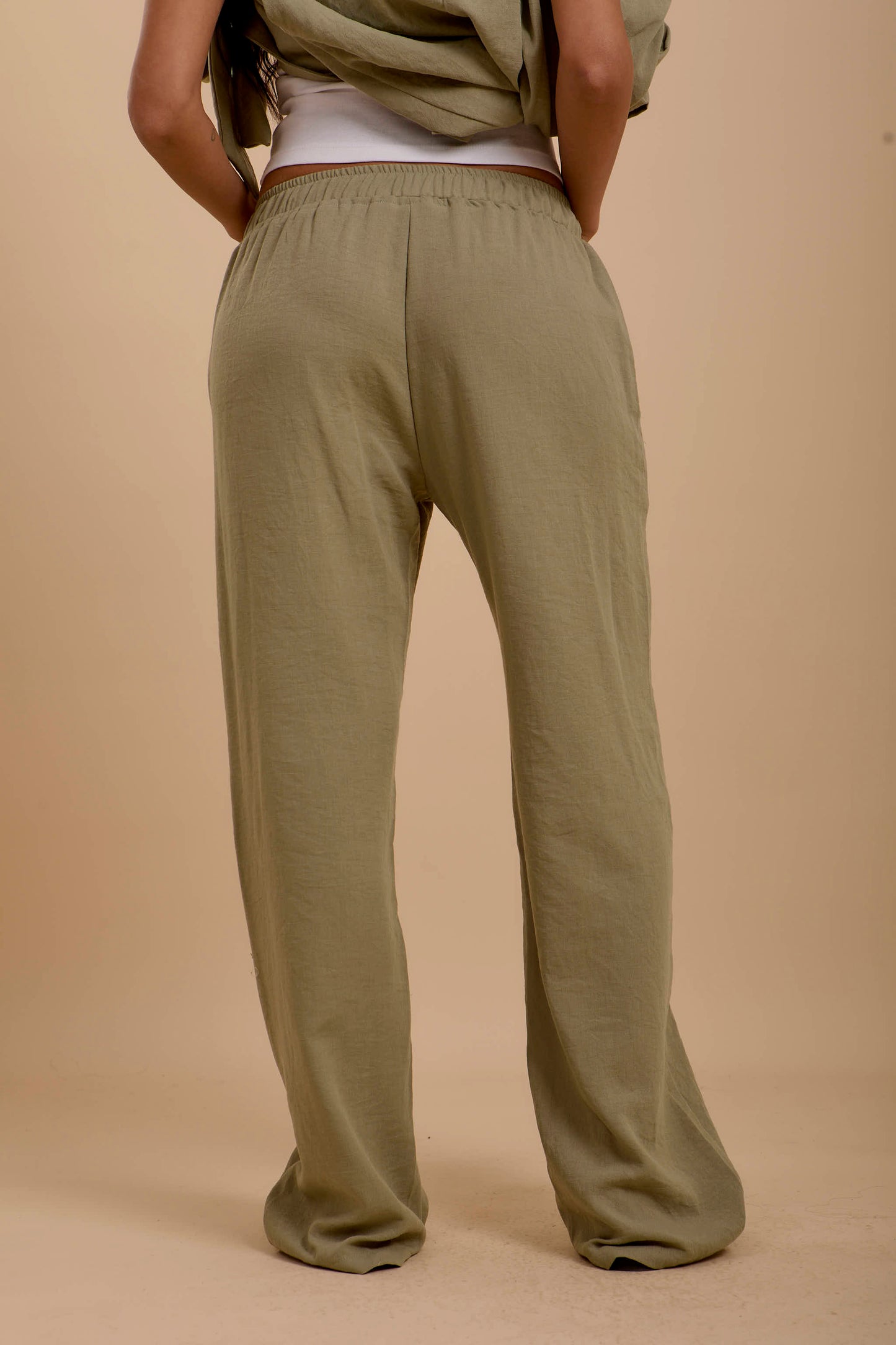 Olive Loose Linen Pants