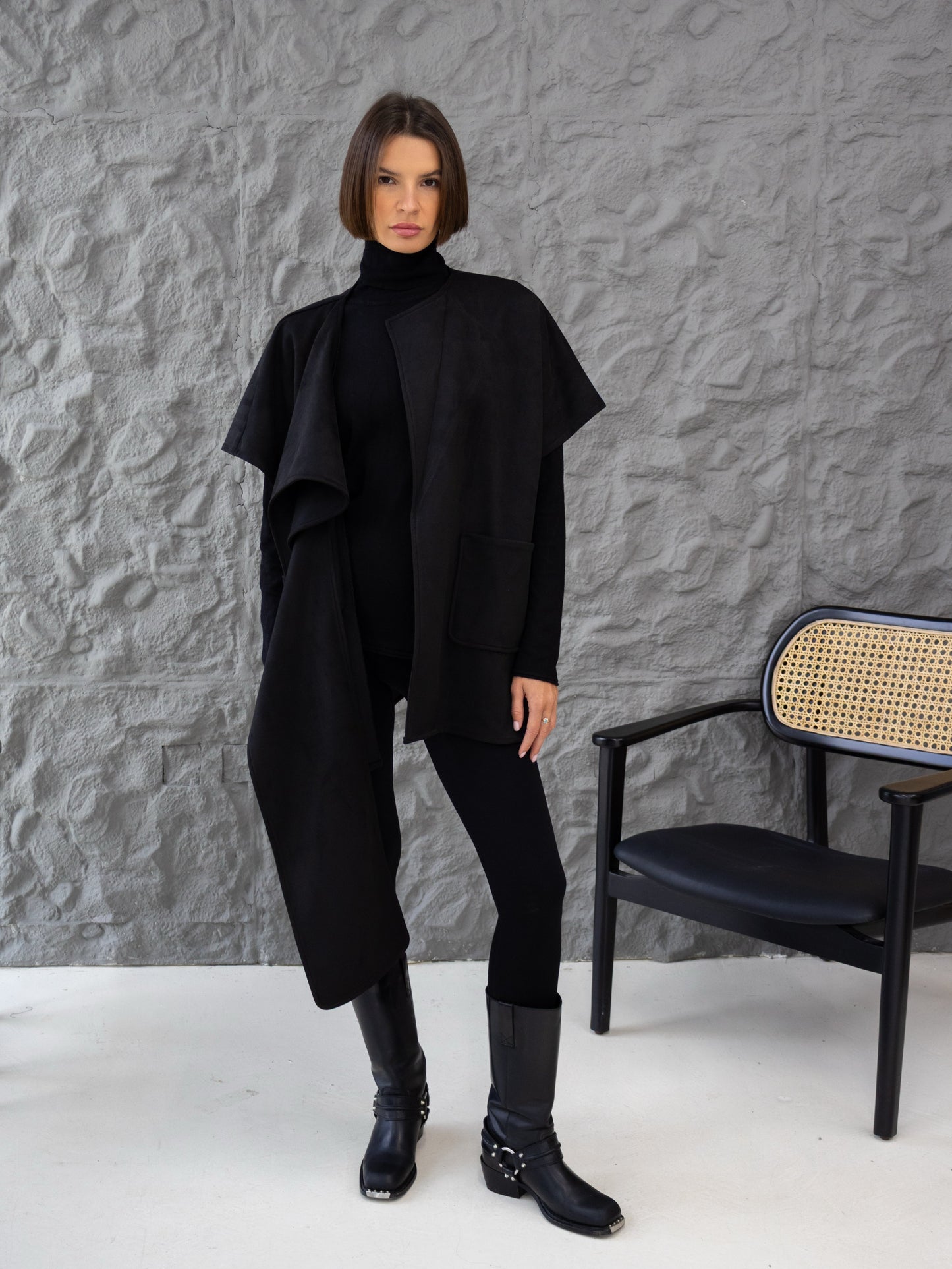 Cozy Shawl Jacket in Black