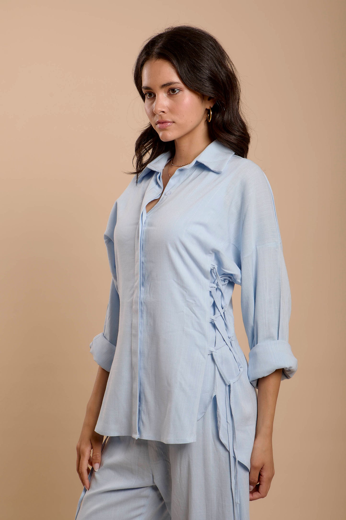Blue Side sinching Shirt