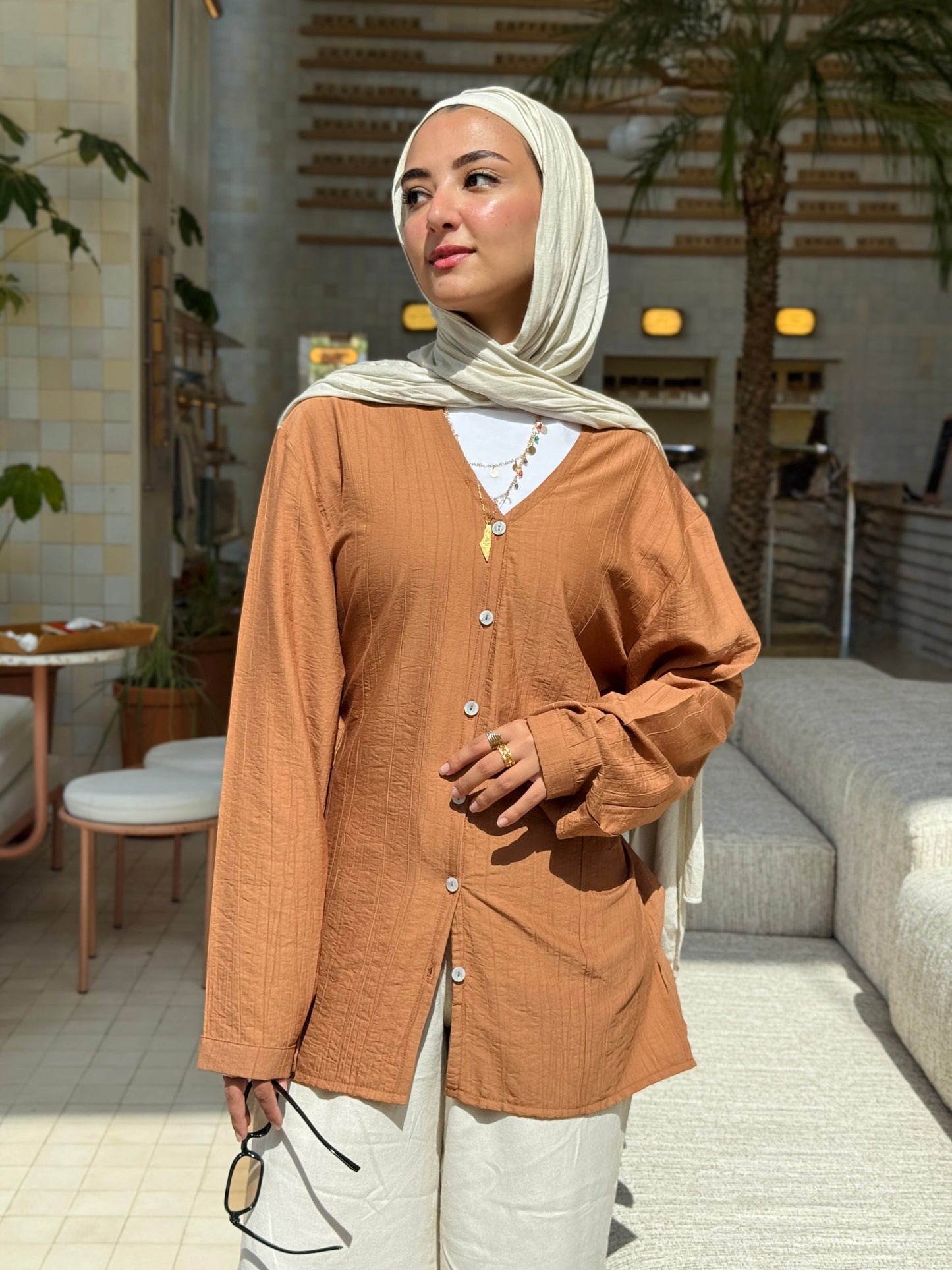 Lumè blouse in terracotta brown