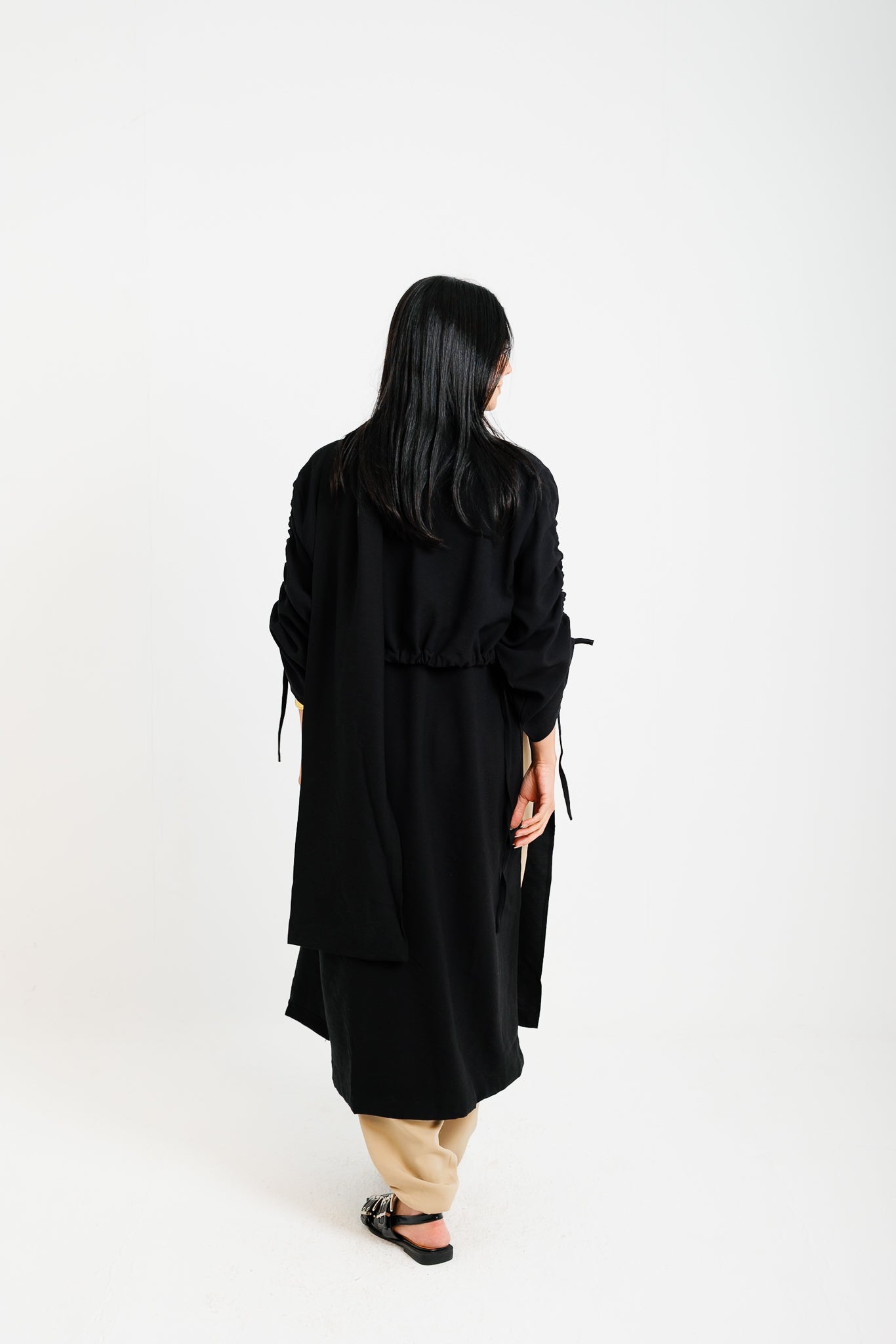 The Round Up Scarfed Kaftan - Black