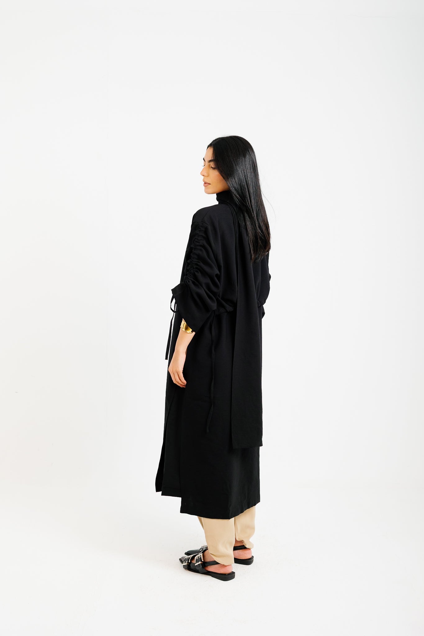 The Round Up Scarfed Kaftan - Black