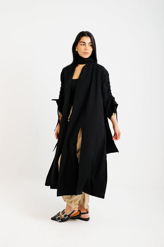 The Round Up Scarfed Kaftan - Black