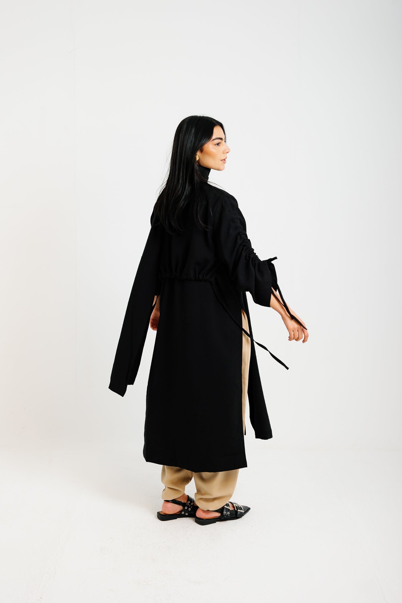 The Round Up Scarfed Kaftan - Black