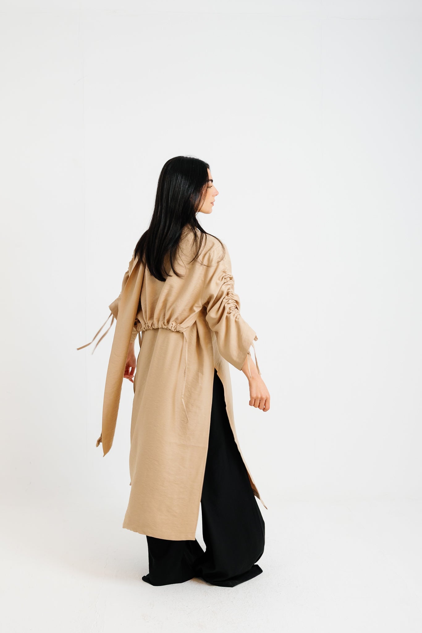 The Round Up Scarfed Kaftan - Beige