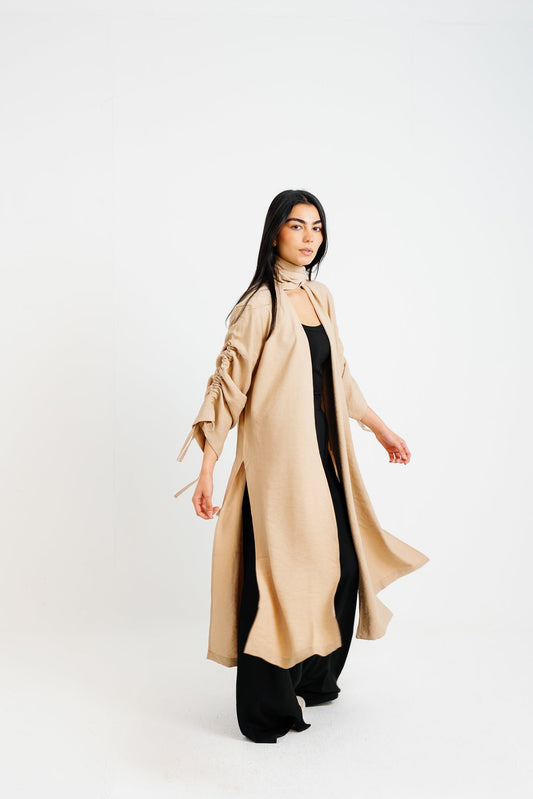 The Round Up Scarfed Kaftan - Beige